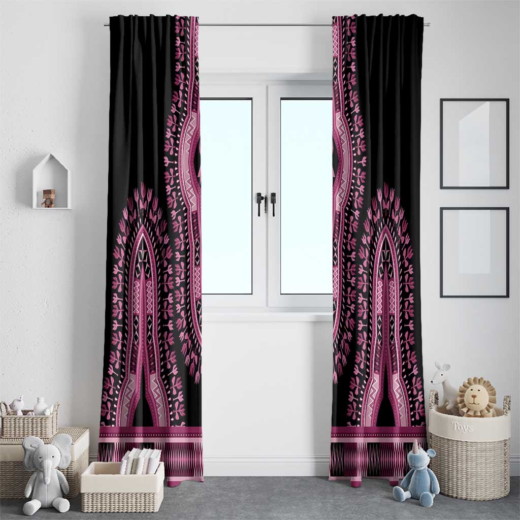 Breast Cancer Awareness Pink Ribbon Window Curtain Dashiki Style - Wonder Print Shop