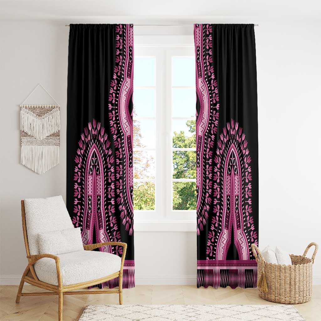Breast Cancer Awareness Pink Ribbon Window Curtain Dashiki Style - Wonder Print Shop