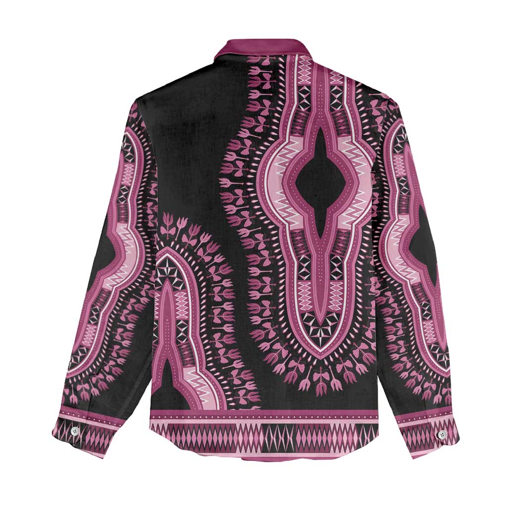 Breast Cancer Awareness Pink Ribbon Women Casual Shirt Dashiki Style - Wonder Print Shop