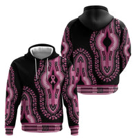 Breast Cancer Awareness Pink Ribbon Zip Hoodie Dashiki Style - Wonder Print Shop