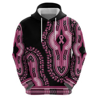 Breast Cancer Awareness Pink Ribbon Zip Hoodie Dashiki Style - Wonder Print Shop