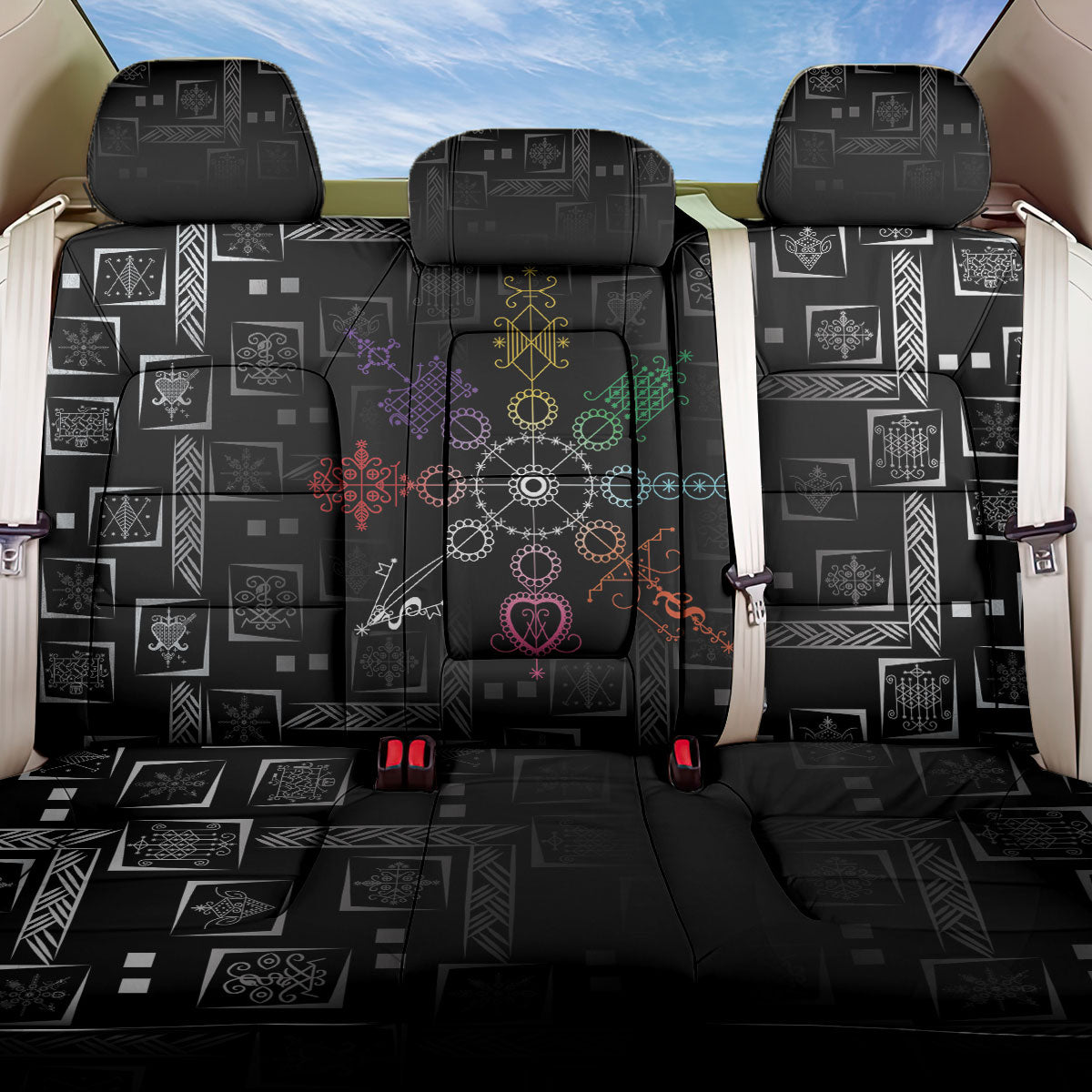 Afro Haiti Vodou Milokan Back Car Seat Cover