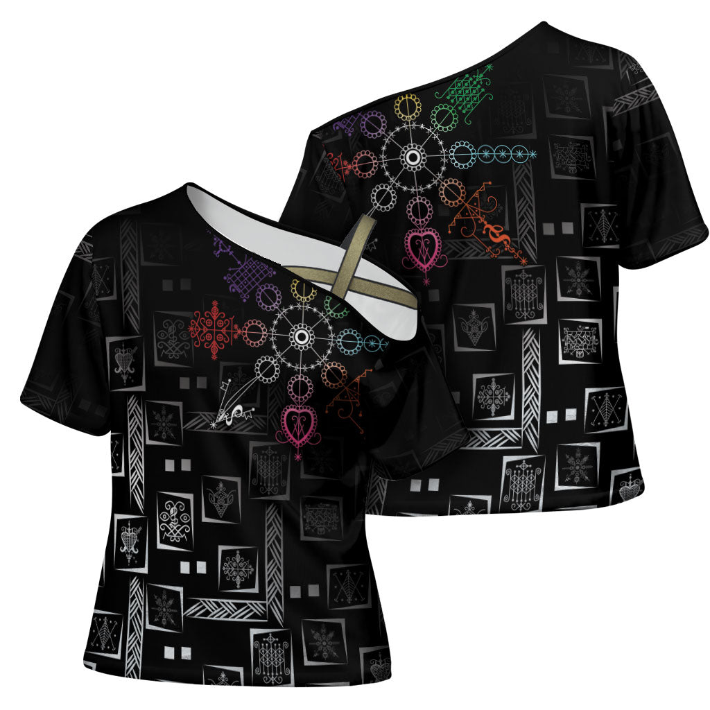 Afro Haiti Vodou Milokan Cross Shoulder Shirt
