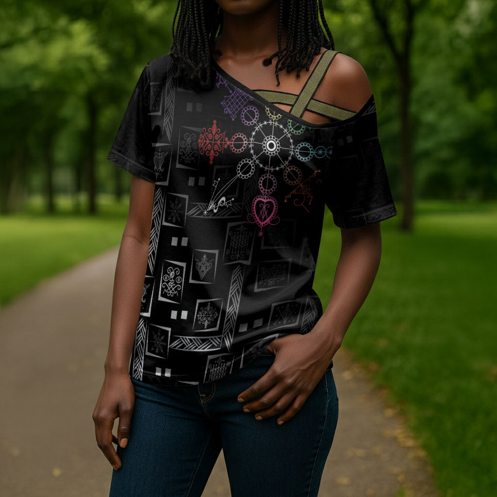 Afro Haiti Vodou Milokan Cross Shoulder Shirt