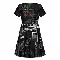Afro Haiti Vodou Milokan Kid Short Sleeve Dress