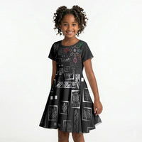 Afro Haiti Vodou Milokan Kid Short Sleeve Dress