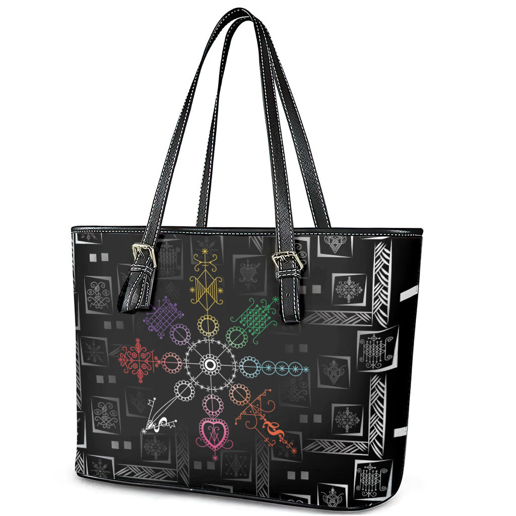 Afro Haiti Vodou Milokan Leather Tote Bag