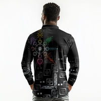 Afro Haiti Vodou Milokan Long Sleeve Polo Shirt