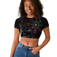 Afro Haiti Vodou Milokan Raglan Cropped T shirt
