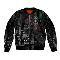 Afro Haiti Vodou Milokan Sleeve Zip Bomber Jacket