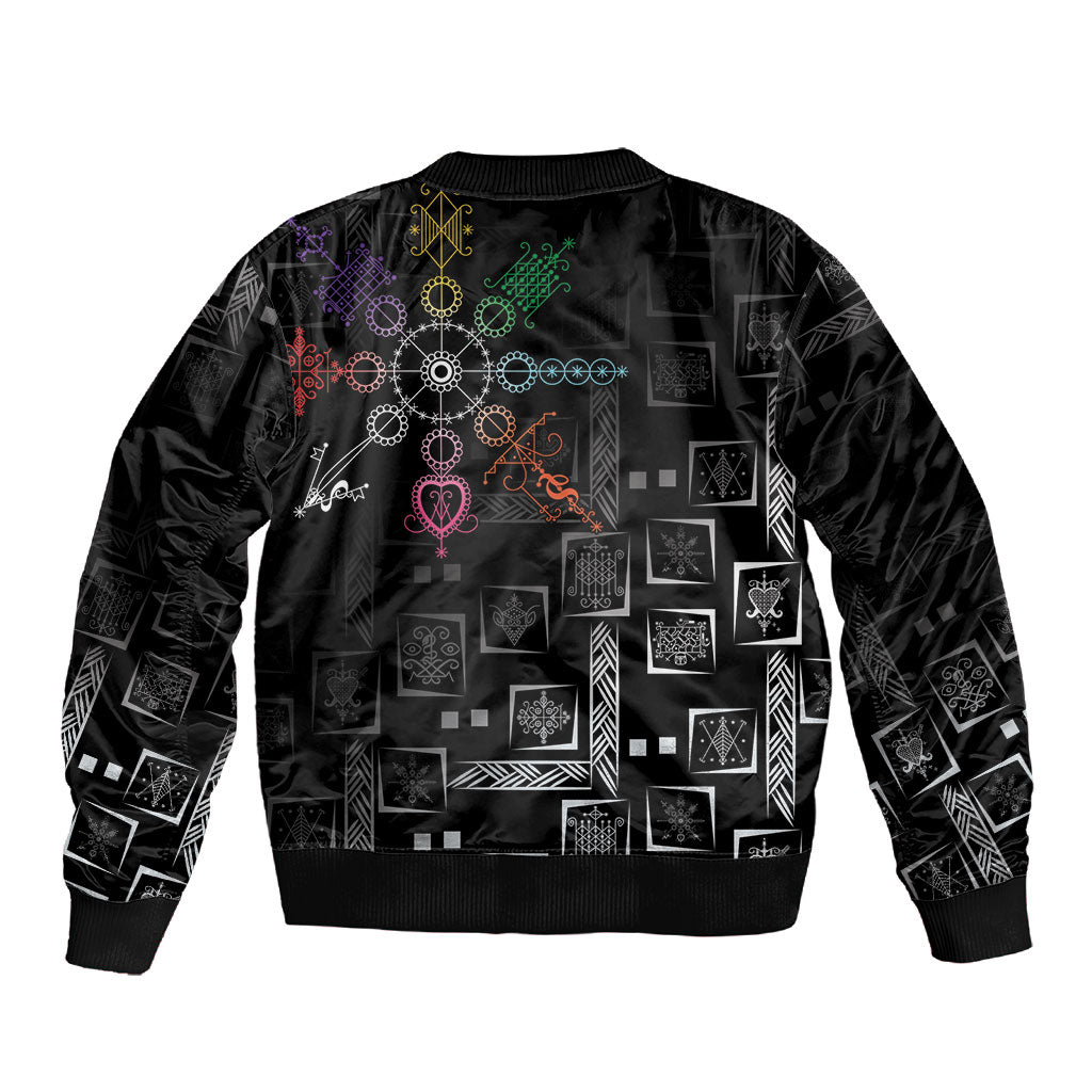 Afro Haiti Vodou Milokan Sleeve Zip Bomber Jacket