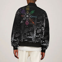 Afro Haiti Vodou Milokan Sleeve Zip Bomber Jacket