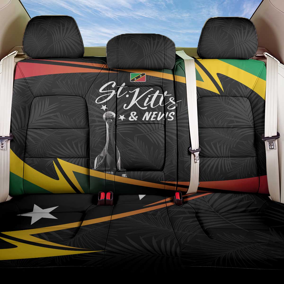 St Kitts Nevis Cricket Back Car Seat Cover Go Patriots Go Champions - Wonder Print Shop