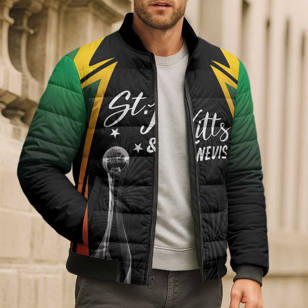 St Kitts Nevis Cricket Custom Bomber Puffer Jacket Go Patriots Go Champions - Wonder Print Shop