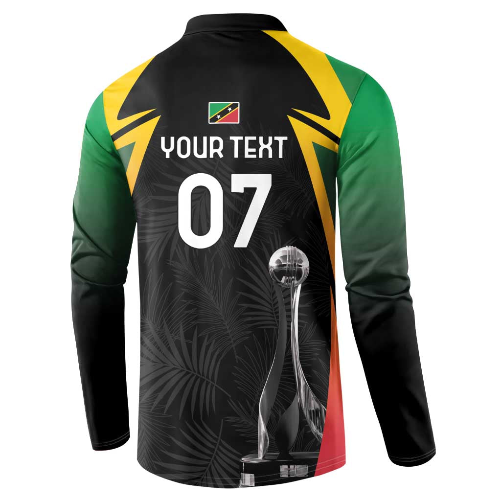 St Kitts Nevis Cricket Custom Button Sweatshirt Go Patriots Go Champions - Wonder Print Shop