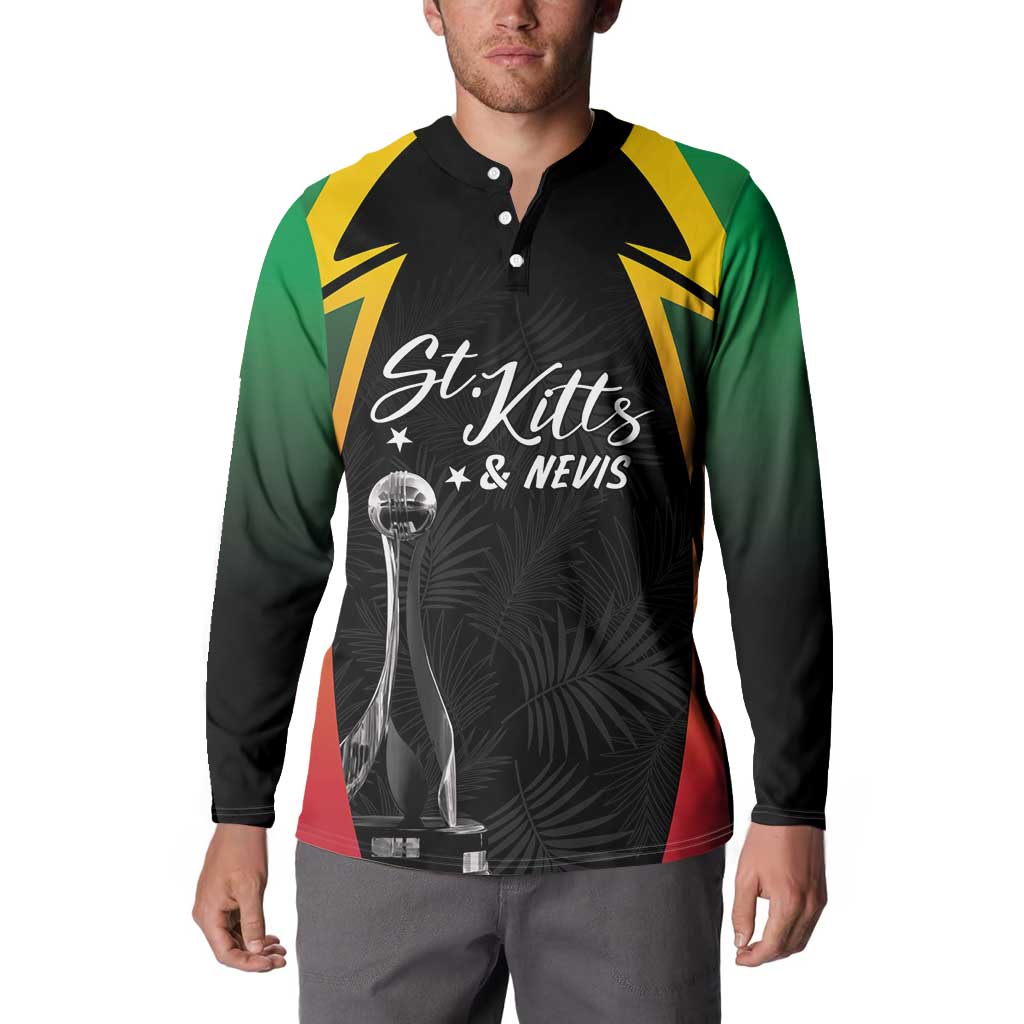 St Kitts Nevis Cricket Custom Button Sweatshirt Go Patriots Go Champions - Wonder Print Shop