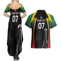 St Kitts Nevis Cricket Custom Couples Matching Summer Maxi Dress and Hawaiian Shirt Go Patriots Go Champions - Wonder Print Shop