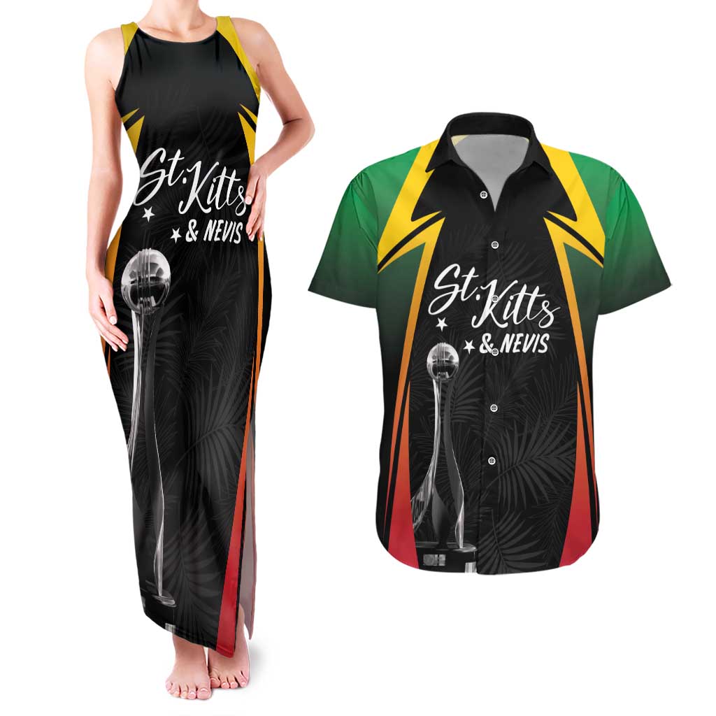 St Kitts Nevis Cricket Custom Couples Matching Tank Maxi Dress and Hawaiian Shirt Go Patriots Go Champions - Wonder Print Shop