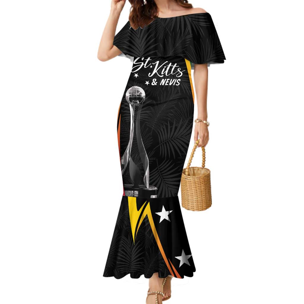 St Kitts Nevis Cricket Custom Family Matching Mermaid Dress and Hawaiian Shirt Go Patriots Go Champions - Wonder Print Shop