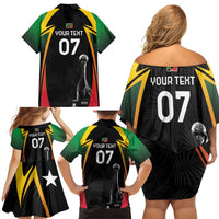 St Kitts Nevis Cricket Custom Family Matching Off Shoulder Short Dress and Hawaiian Shirt Go Patriots Go Champions - Wonder Print Shop