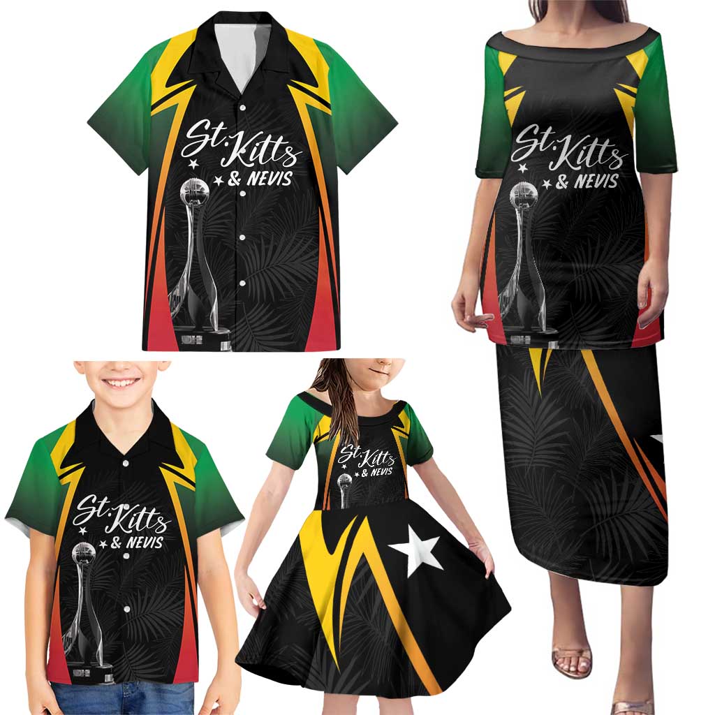 St Kitts Nevis Cricket Custom Family Matching Puletasi and Hawaiian Shirt Go Patriots Go Champions - Wonder Print Shop