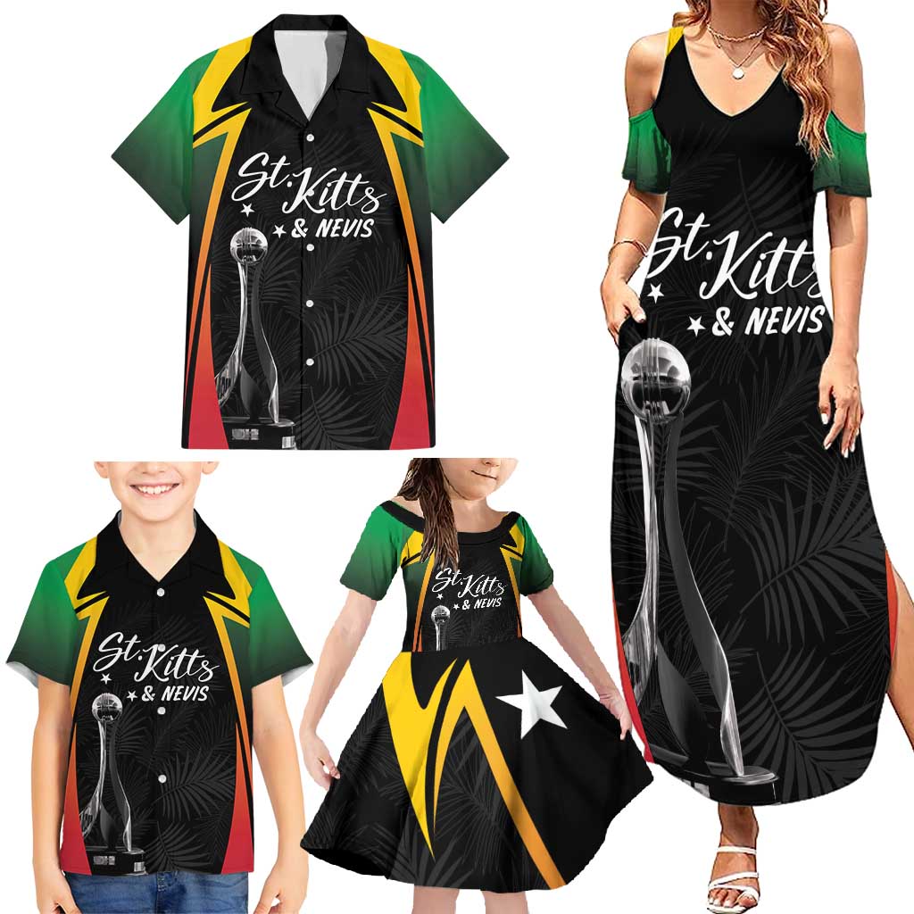 St Kitts Nevis Cricket Custom Family Matching Summer Maxi Dress and Hawaiian Shirt Go Patriots Go Champions - Wonder Print Shop