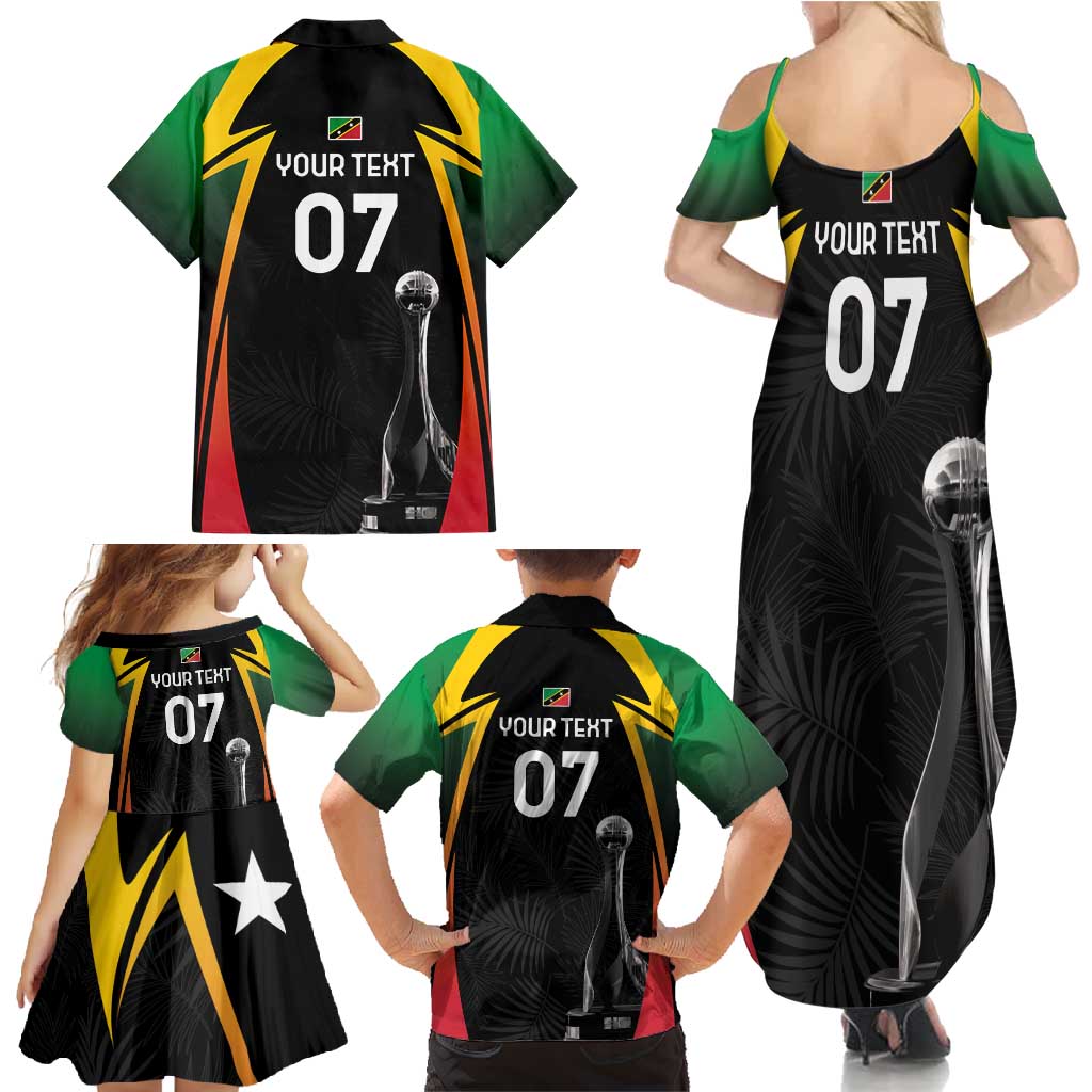 St Kitts Nevis Cricket Custom Family Matching Summer Maxi Dress and Hawaiian Shirt Go Patriots Go Champions - Wonder Print Shop