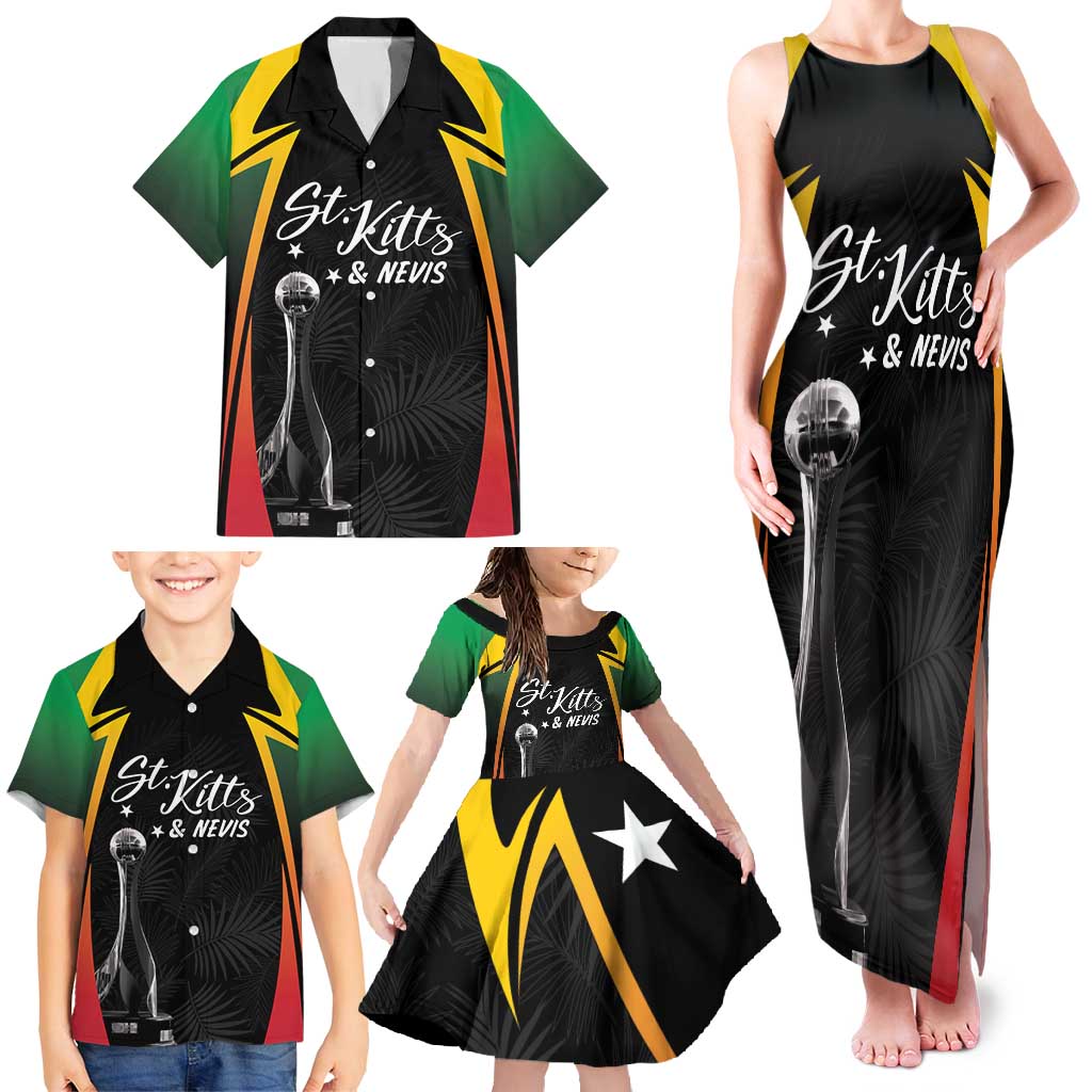 St Kitts Nevis Cricket Custom Family Matching Tank Maxi Dress and Hawaiian Shirt Go Patriots Go Champions - Wonder Print Shop