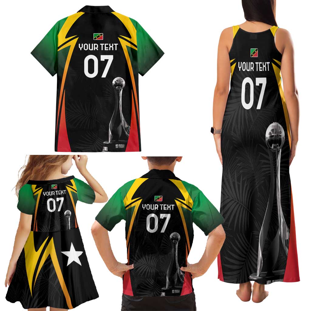 St Kitts Nevis Cricket Custom Family Matching Tank Maxi Dress and Hawaiian Shirt Go Patriots Go Champions - Wonder Print Shop