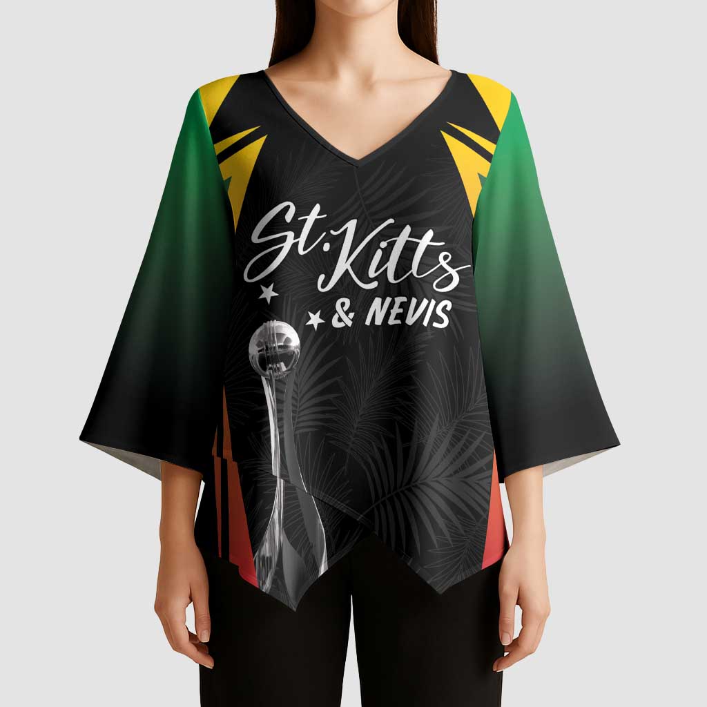 St Kitts Nevis Cricket Custom Kimono Sleeve Blouse Go Patriots Go Champions - Wonder Print Shop
