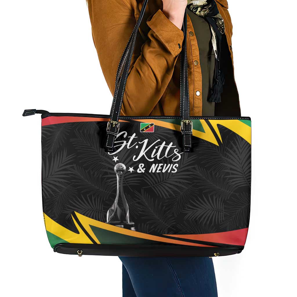 St Kitts Nevis Cricket Leather Tote Bag Go Patriots Go Champions - Wonder Print Shop