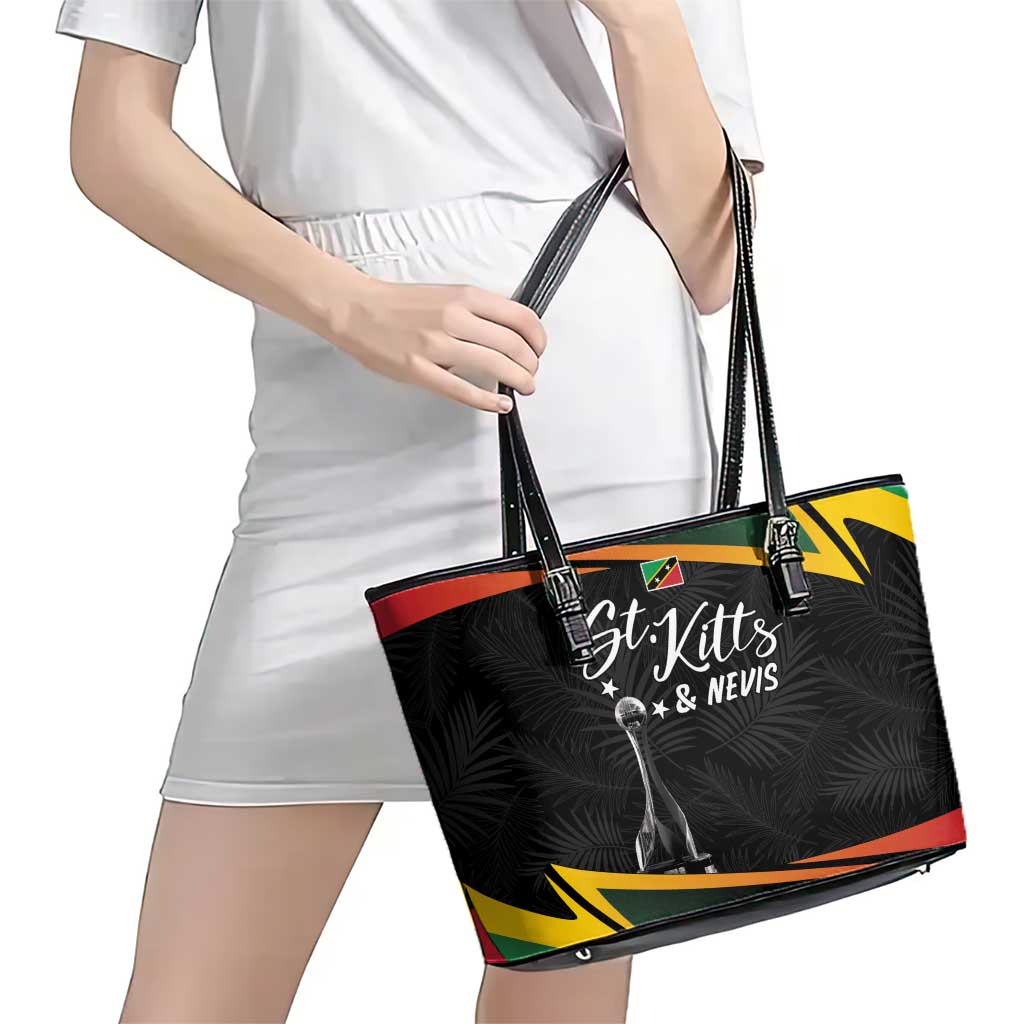 St Kitts Nevis Cricket Leather Tote Bag Go Patriots Go Champions - Wonder Print Shop
