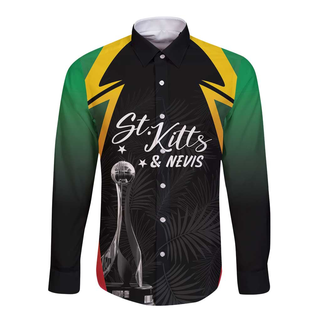 St Kitts Nevis Cricket Custom Long Sleeve Button Shirt Go Patriots Go Champions - Wonder Print Shop