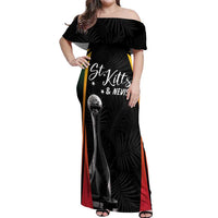 St Kitts Nevis Cricket Custom Off Shoulder Maxi Dress Go Patriots Go Champions - Wonder Print Shop