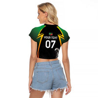 St Kitts Nevis Cricket Custom Raglan Cropped T Shirt Go Patriots Go Champions - Wonder Print Shop