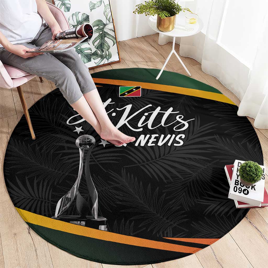 St Kitts Nevis Cricket Round Carpet Go Patriots Go Champions - Wonder Print Shop