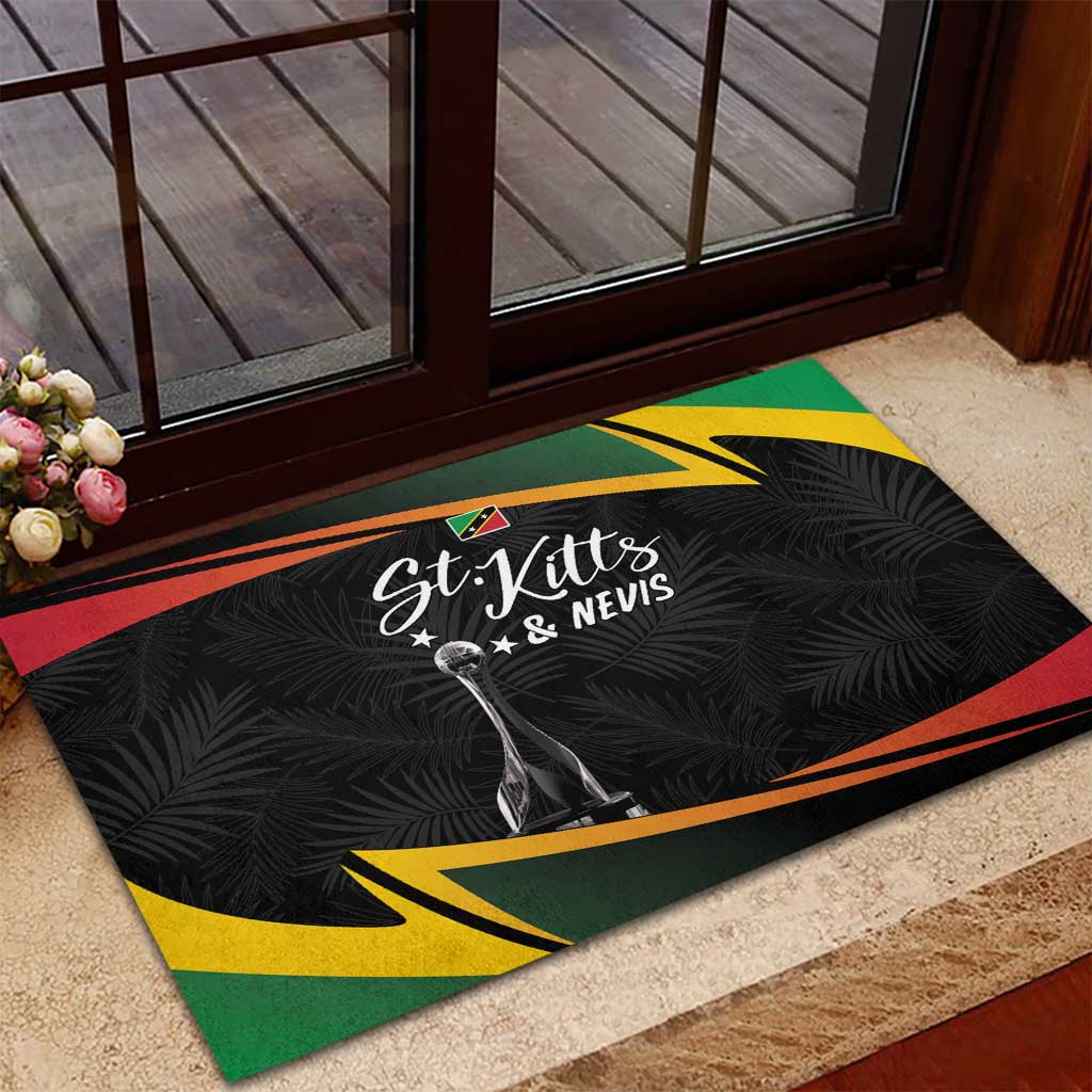 St Kitts Nevis Cricket Rubber Doormat Go Patriots Go Champions - Wonder Print Shop