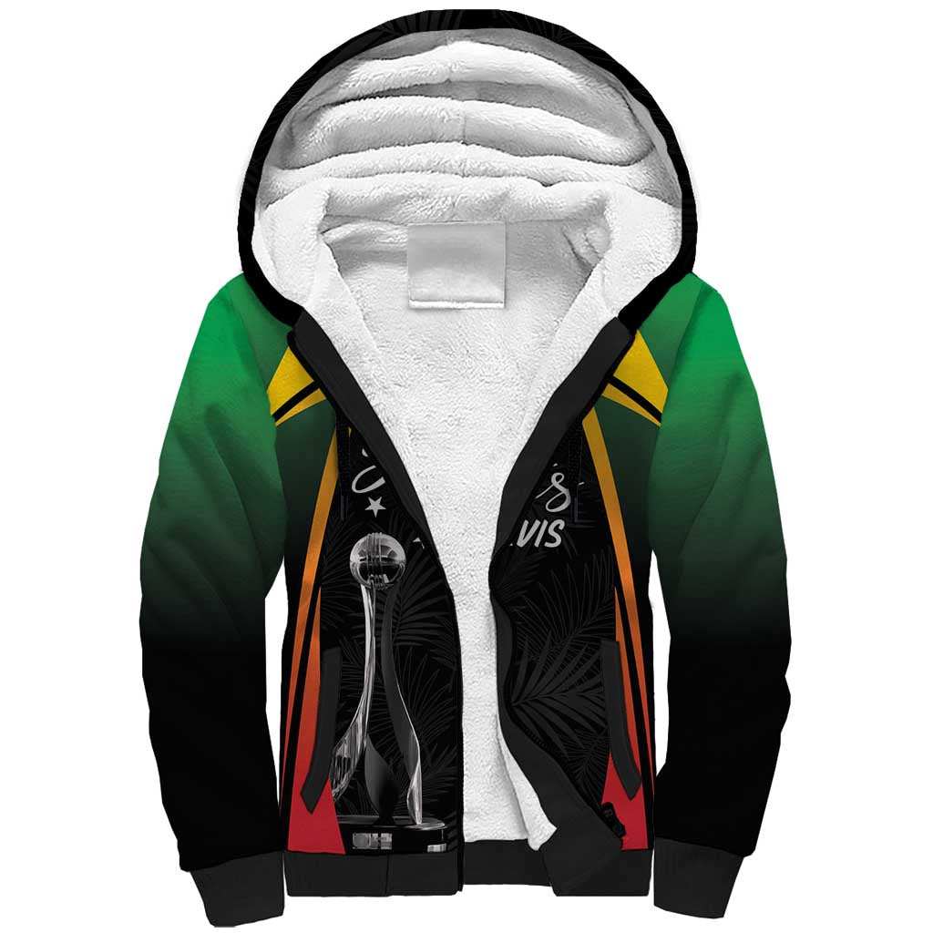 St Kitts Nevis Cricket Custom Sherpa Hoodie Go Patriots Go Champions - Wonder Print Shop