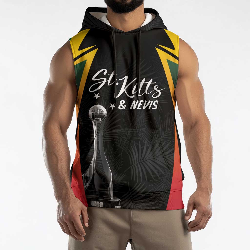 St Kitts Nevis Cricket Custom Sleeveless Hoodie Go Patriots Go Champions - Wonder Print Shop