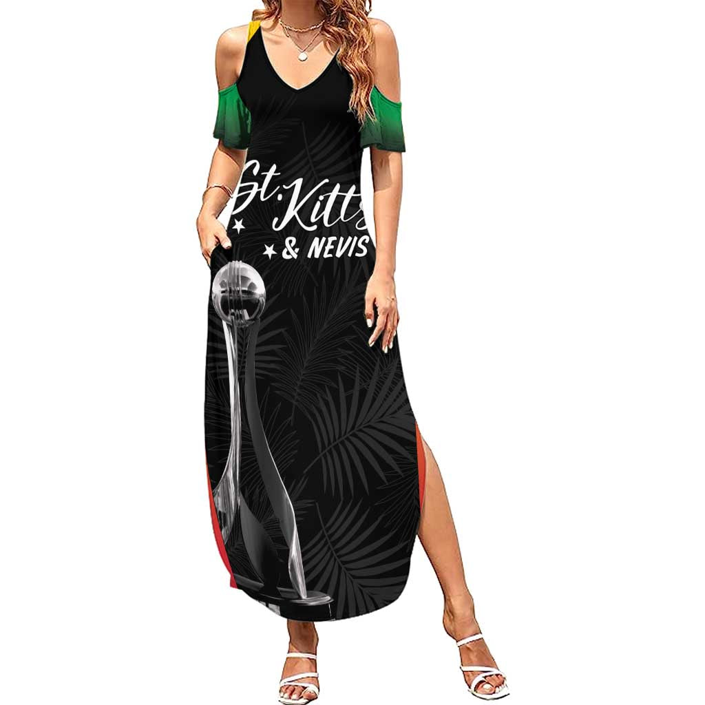 St Kitts Nevis Cricket Custom Summer Maxi Dress Go Patriots Go Champions - Wonder Print Shop