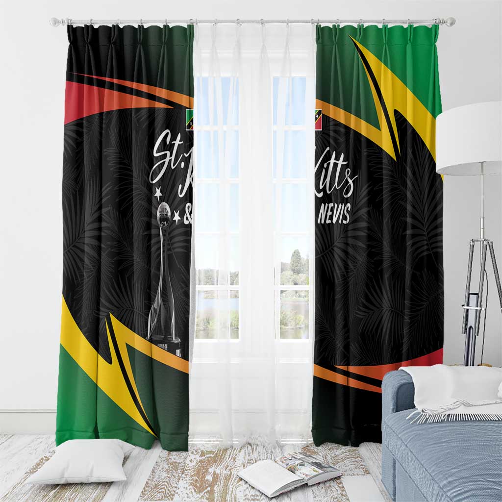 St Kitts Nevis Cricket Window Curtain Go Patriots Go Champions - Wonder Print Shop