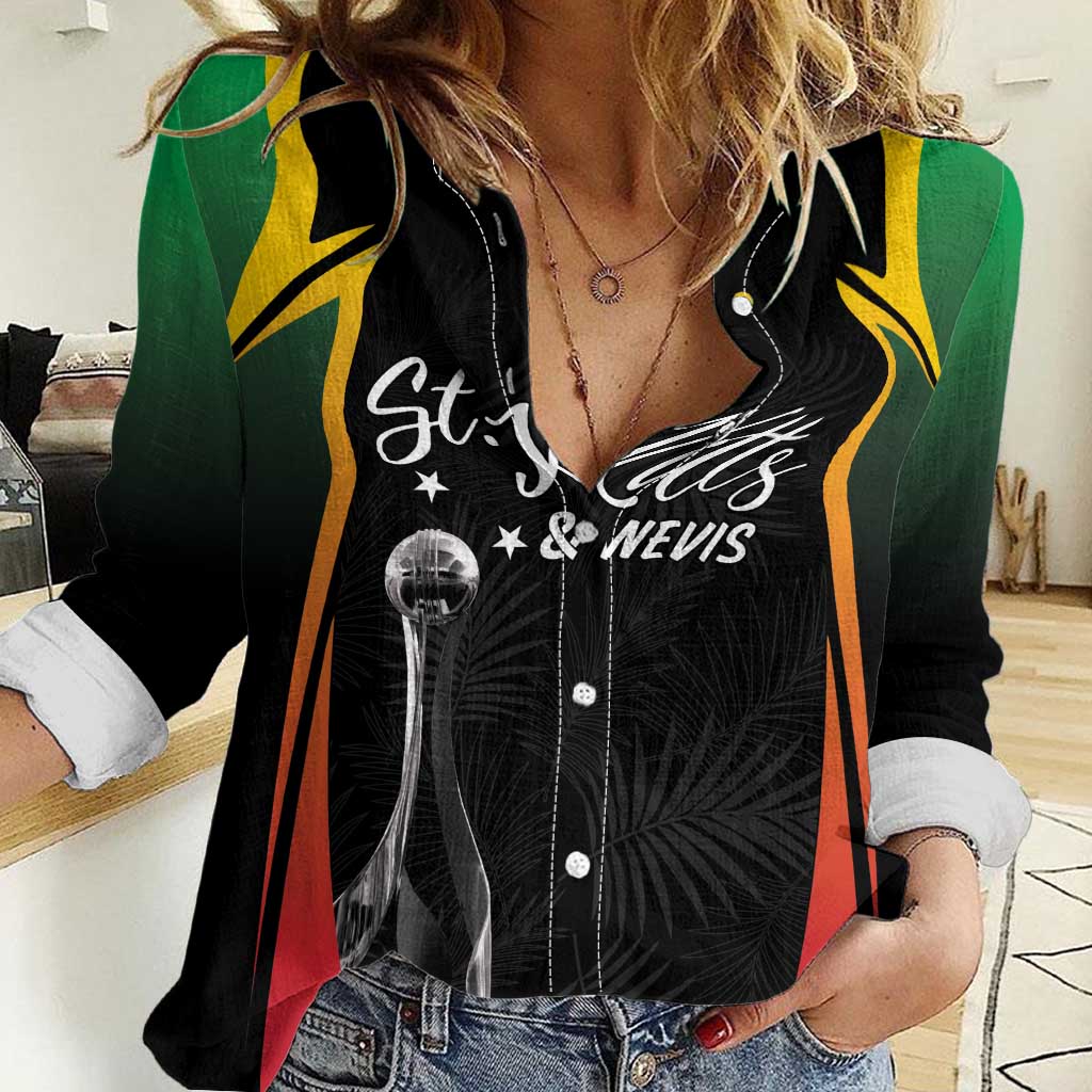 St Kitts Nevis Cricket Custom Women Casual Shirt Go Patriots Go Champions - Wonder Print Shop