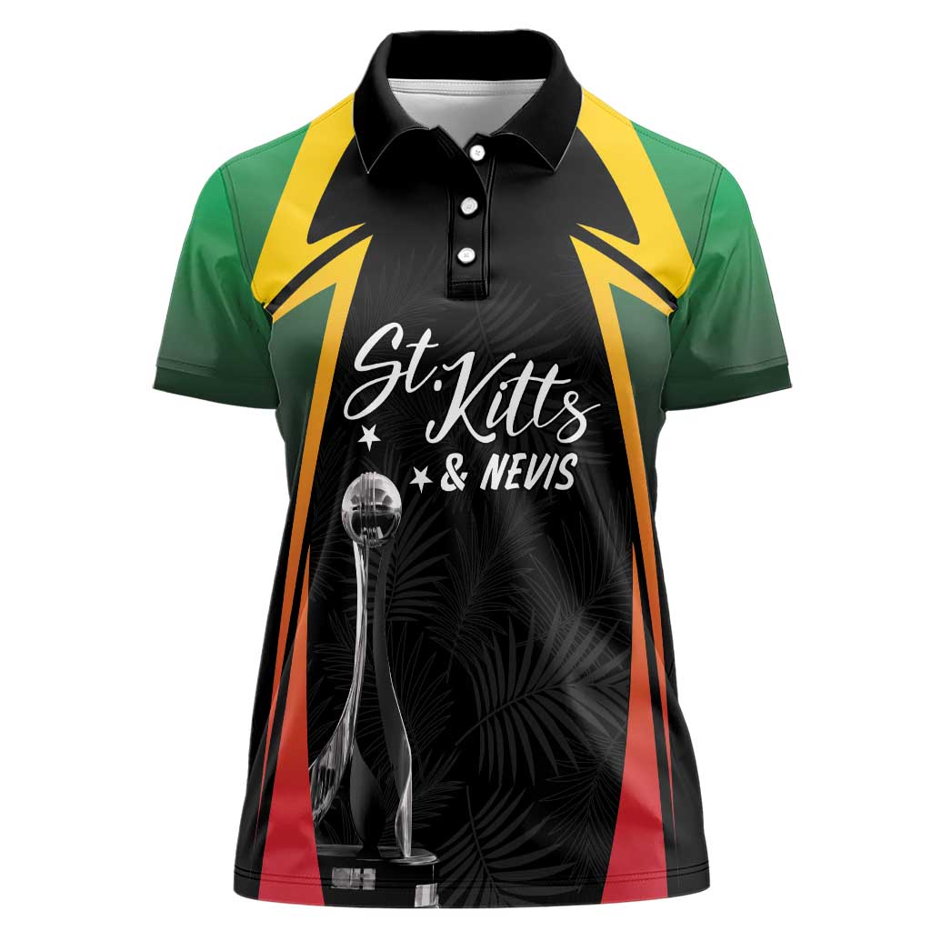 St Kitts Nevis Cricket Custom Women Polo Shirt Go Patriots Go Champions - Wonder Print Shop