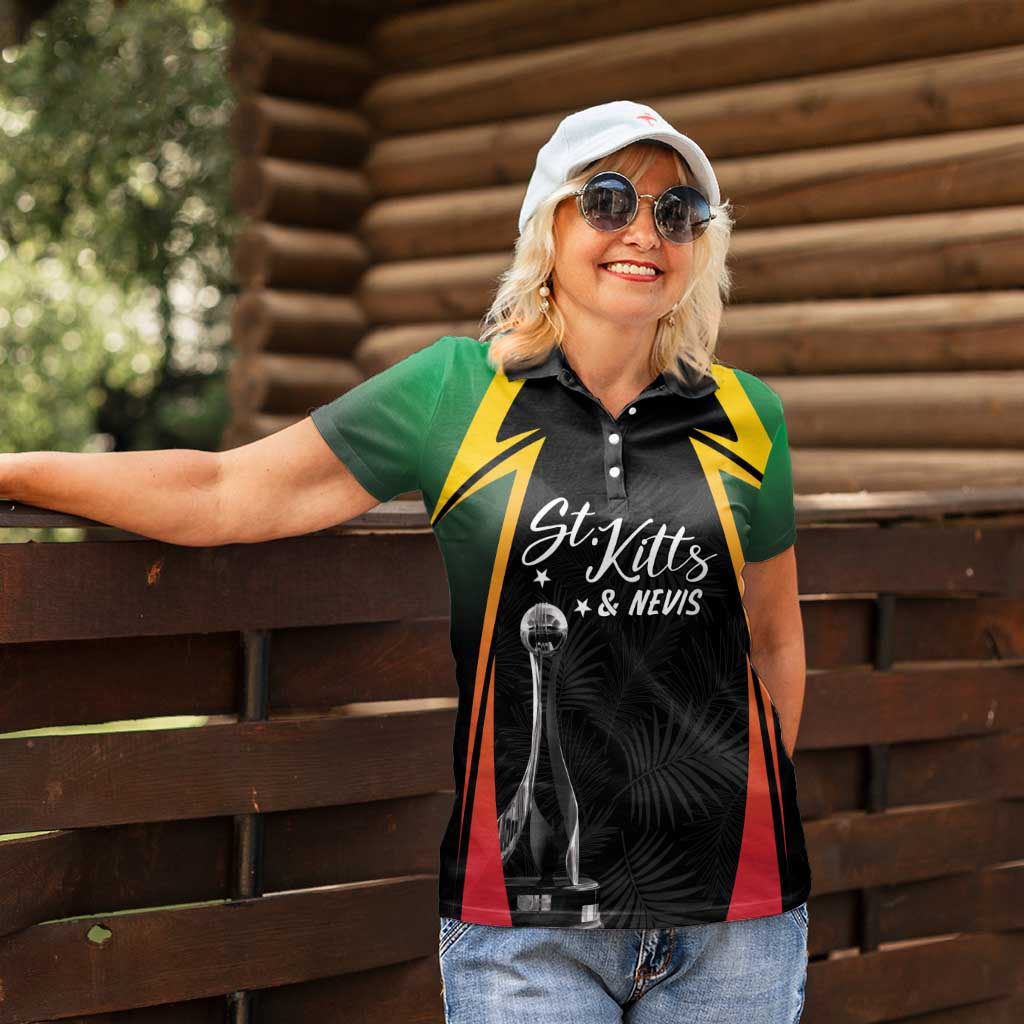 St Kitts Nevis Cricket Custom Women Polo Shirt Go Patriots Go Champions - Wonder Print Shop