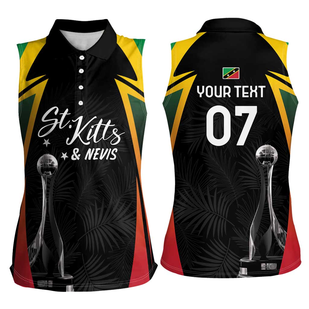 St Kitts Nevis Cricket Custom Women Sleeveless Polo Shirt Go Patriots Go Champions - Wonder Print Shop