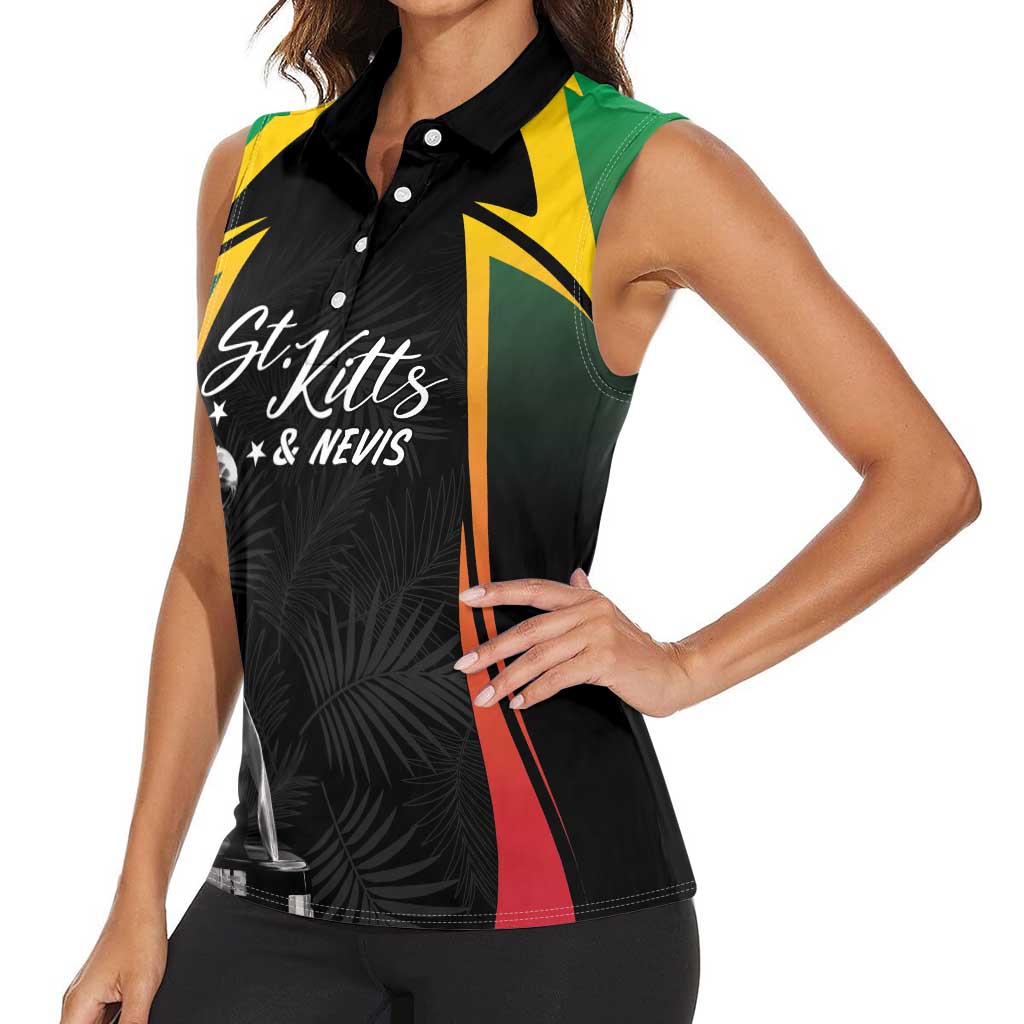 St Kitts Nevis Cricket Custom Women Sleeveless Polo Shirt Go Patriots Go Champions - Wonder Print Shop