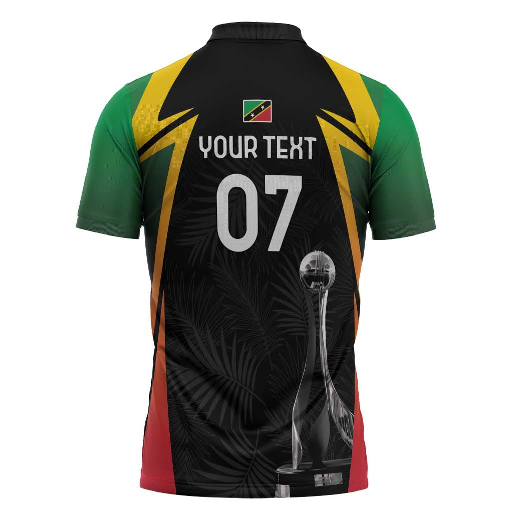St Kitts Nevis Cricket Custom Zipper Polo Shirt Go Patriots Go Champions - Wonder Print Shop