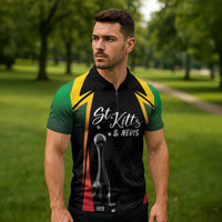 St Kitts Nevis Cricket Custom Zipper Polo Shirt Go Patriots Go Champions - Wonder Print Shop