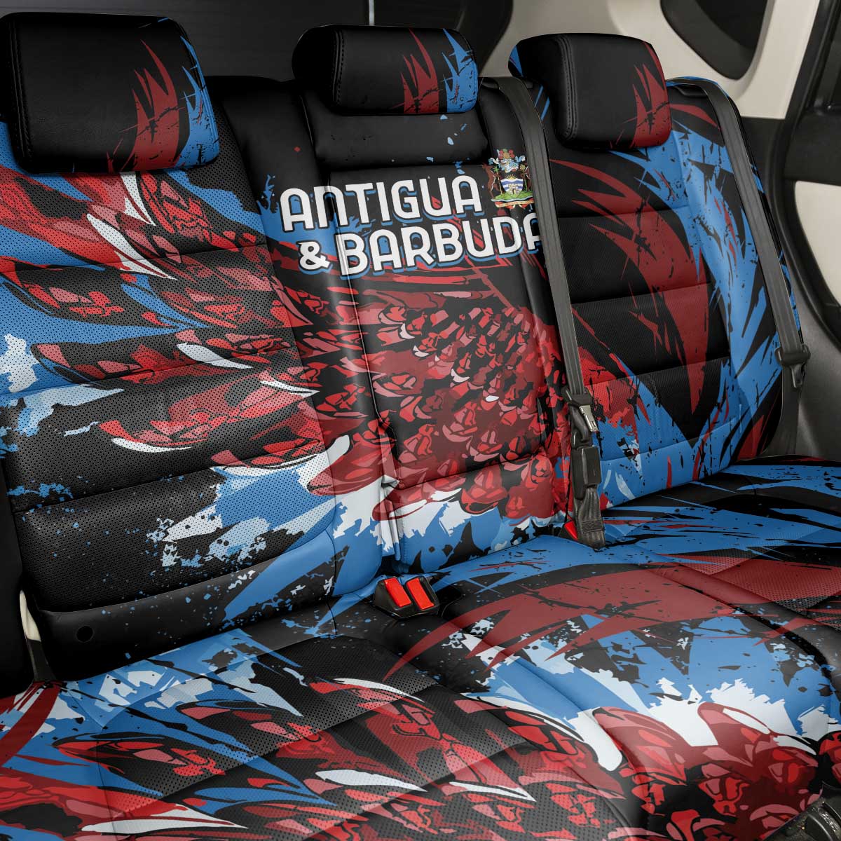 Antigua and Barbuda Cricket Back Car Seat Cover Falcons Wings - Take Off - Wonder Print Shop