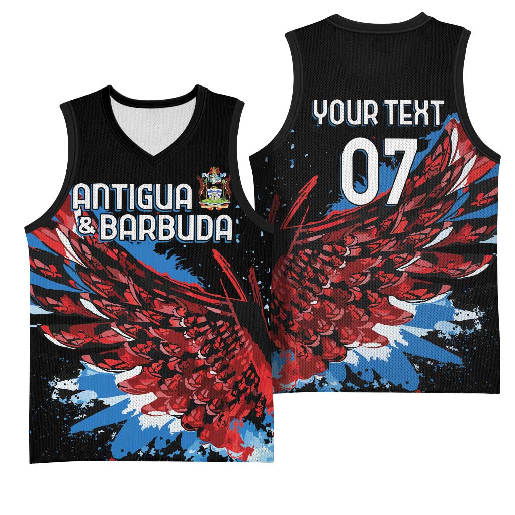 Antigua and Barbuda Cricket Custom Basketball Jersey Falcons Wings - Take Off - Wonder Print Shop